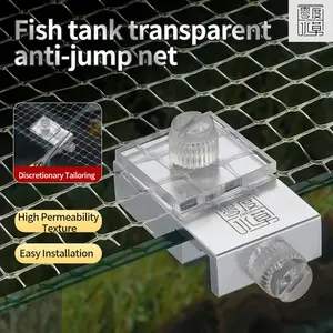 WYIN ZRDR Aksesori akuarium CO2, jaring anti pantul transparan untuk tangki ikan antilompat jaring klip perbaikan