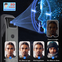 Serrure de porte numérique intelligente sans clé OEM/ODM, reconnaissance faciale 3D, avec visionneuse de caméra, sonnette à distance