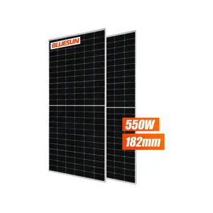 Bluesun Zonnepaneel Prijs 415W 455W 550W 650W 700W Fotovoltaïsche Pv Panelen Half Mobiele Mono modules Kit Solar Systeem Voor Thuis