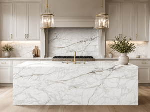 UNION Calacatta Silver Rift, Cuarzo Artificial Impreso, Losa Súper Jumbo, Diseño Moderno Ecológico para Paredes y Pisos de Cocina - Product Image 2
