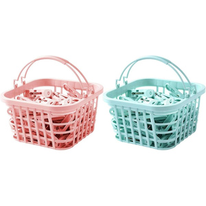 30pcs Plastic Clothes Pins Drying Clips Windproof Clothes Clips Small Clothes Pegs With <b>Basket</b> Large Hanger Clips - Product Image 2