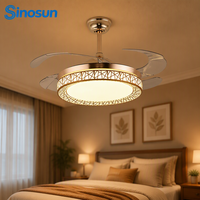 Nouveau produit OEM/ODM : Ventilateur de plafond LED invisible 42 pouces avec moteur DC silencieux, télécommande et variateur d'intensité, idéal pour chambre à coucher