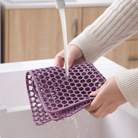 Napperon en silicone isolé anti-chaud épaissi tapis de bol avec tapis de séchage de fond d'évier de protection de conception creuse sculptée