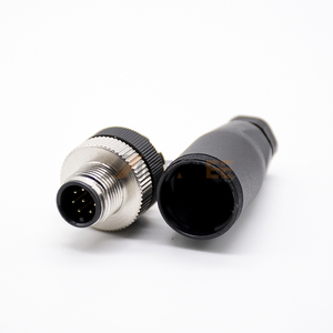 M12 8 Pin Male Connector A-Coded Field Wireable Straight Plastic Plug PG7 PG9 for Signal I/O - Product Image 5