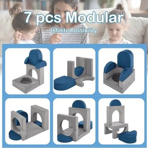 Giving Tree <b>Kids</b> <b>Sofa</b> Modular Play Stool For Children Age 2 And Above With Handrails Color Options - Product Image 4