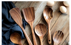 Acacia madeira espátula 9 peças conjunto de utensílios de cozinha Teak Salad Agitando sopa macarrão concha Gadgets ferramentas de cozinha para acessórios de cozinha
