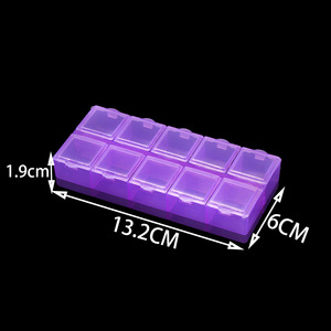 กล่องเก็บเครื่องประดับ 10 ช่องพลาสติกใสสำหรับต่างหูและอุปกรณ์เสริม 13.2X6X1.9 ซม. - Product Image 2