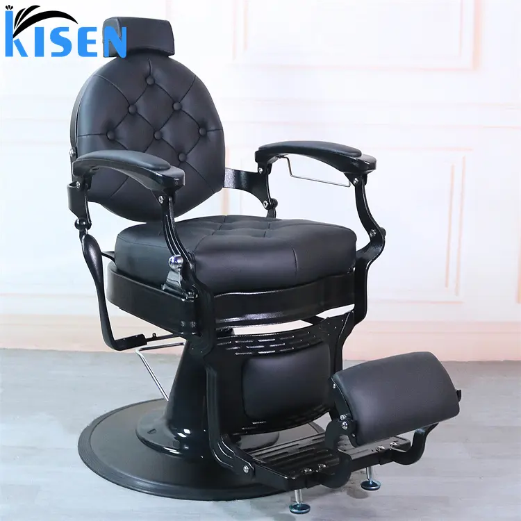 Kisen最高品質プロフェッショナルヴィンテージ理髪椅子卸売製品カスタマイズカラー理髪椅子鉄フレーム付き