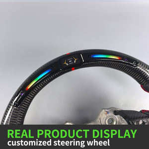 Volante Deportivo de Fibra de Carbono Personalizado con Estilo Moderno y Luces LED para Modelos de Autos <span class=keywords><strong>Hyundai</strong></span> Veloster, Elantra N, I20N, I30N, N-<span class=keywords><strong>Line</strong></span> y Kona N - Product Image 3