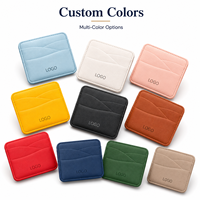 Dompet Kartu Kulit PU Minimalis Tipis Anti RFID dengan Logo Kustom untuk Hadiah