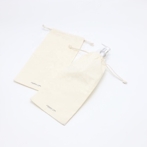 Pochette en coton naturel écologique, emballage en tissu, sac à cordon pour cadeau, sac à provisions en coton mousseline biologique avec cordon en coton - Product Image 4