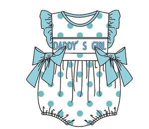 Yihui Customizable Girls Jumpsuits with Two Big Bows OEM Sweet Summer Knitted <strong>Clothes</strong> for <strong>Children</strong> with Embroidery - Product Image 1