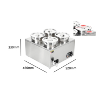 Bain-marie électrique commercial 4L en acier inoxydable 201 à 4 compartiments, machine de maintien au chaud pour buffet avec économie d'énergie