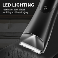 Tondeuse corporelle non étanche pour hommes avec lumière LED, sac de voyage inclus, tondeuse sans fil pour zones intimes masculines