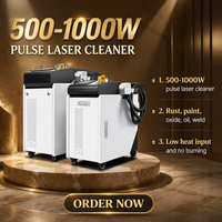 Machine de nettoyage au laser pulsé 500W 1000W, nettoyeur laser portable pour l'élimination de la rouille et de la peinture, nettoyage des surfaces métalliques des rails de navires