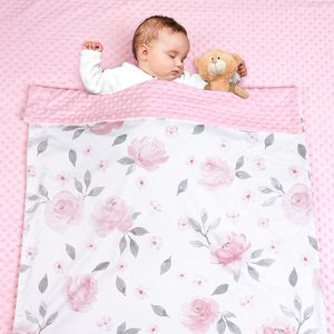 <span class=keywords><strong>Couverture</strong></span> bébé double couche en fausse fourrure tricotée ultra douce Minky 40x50 pouces, motif géométrique, pour filles et garçons, avec dos à pois, jeté de <span class=keywords><strong>lit</strong></span> pour nouveau-né - Product Image 4