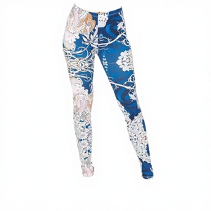 High Waist <b>Girls</b> Workout Wholesale Custom Printed Belt Breathable Four-Way Stretch Spandex/Nylon Yoga Gym <b>Leggings</b> for Women - Product Image 2
