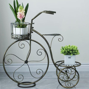 Support à fleurs en fer pour vélo, design industriel écologique, moderne rétro, <span class=keywords><strong>bassin</strong></span> <span class=keywords><strong>surélevé</strong></span>, décoration <span class=keywords><strong>de</strong></span> cour, intérieur, extérieur, <span class=keywords><strong>jardin</strong></span> - Product Image 1