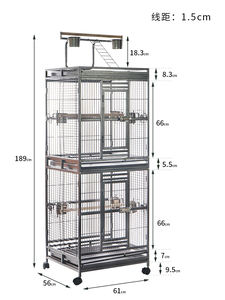 Vente en gros de <span class=keywords><strong>cages</strong></span> pour animaux de compagnie Chasse Petite pour tourtereaux africains Canaries Acier inoxydable Or Ensemble vol d'élevage Extra Large Cage à oiseaux - Product Image 5