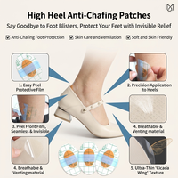 Coussinets anti-friction invisibles pour talons hauts, ultra-fins et doux pour la peau, offrant une protection des pieds toute la journée.