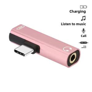 <span class=keywords><strong>Adaptador</strong></span> <span class=keywords><strong>USB</strong></span> Tipo C para Teléfonos Xiaomi y Huawei, <span class=keywords><strong>Adaptador</strong></span> en Forma de T Tipo C a Conector para Auriculares de 3.5mm + Conector de Carga Tipo C - Product Image 2