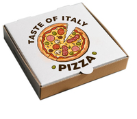 Boîte à pizza personnalisée en carton ondulé, emballage alimentaire jetable pour la livraison de pizzas et les services de restauration