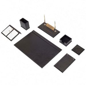 9-Piece Luxury PU Leather Desk Set Office Organizer & Accessories with Desk Pad & <b>Name</b> <b>Tag</b> in Mesh Style - Product Image 1