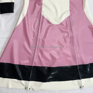 Robe en Latex pour femmes, belle robe de femme de chambre Lolita, tablier doux, tenue de soirée Cosplay, robe en Latex, <span class=keywords><strong>Anime</strong></span> Gummi - Product Image 3