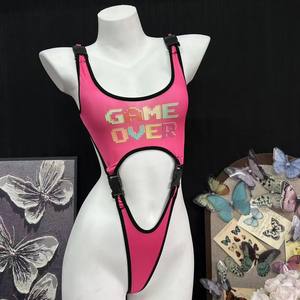 Lingerie <span class=keywords><strong>sexy</strong></span> : Body et bikini trois points à imprimé haute élasticité, style 'Gaming Girl' et 'Sweet Girl', pour une tentation de désir pur - Product Image 6