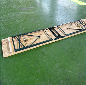 Ensemble table et banc pliants en bois de sapin tendance, robuste, pour festivals de la bière, terrasse et jardin - Product Image 3