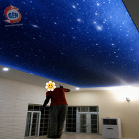 Membrane ignifuge rectangulaire pour plafond tendu Galaxy pour la décoration de Majlis