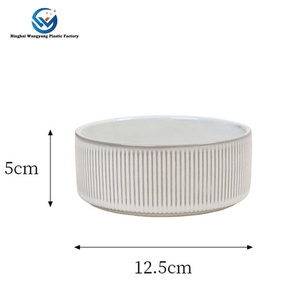 Personalizado 500ml Cerâmica <span class=keywords><strong>Pet</strong></span> Tigelas Suporte De Madeira Ecológico Padrão Sólido Raised Puppy Dog & Cat Comida & Água <span class=keywords><strong>Bowl</strong></span> Set - Product Image 2