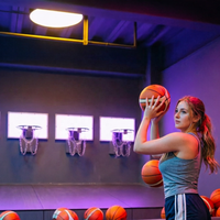 Ballon de basketball interactif lumineux en plastique et métal pour parcs d'aventure intérieurs - Activez le jeu de lancer