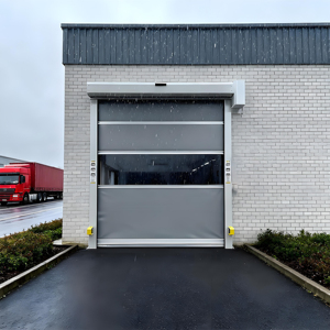 Porte automatique à enroulement en PVC scellée, étanche, à vitesse rapide, pour atelier électronique et fabrication de précision - Product Image 1