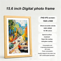Bingkai Foto Digital Pintar HD LCD 15.6" IPS dengan Monitor Jarak Jauh Wi-Fi, Layar Anti-Silau 1080P