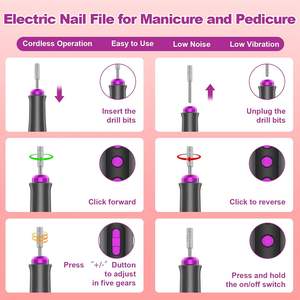 Vantrend Professionele Verstelbare Aluminium Geborsteld Motor Nagellakverwijderaar <span class=keywords><strong>Set</strong></span> 35000Rpm Usb Nagelboorpen & Vijl Nagellakverwijderaar - Product Image 5