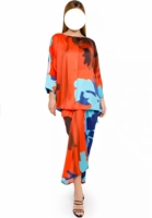 Tenue décontractée islamique pour femmes, Baju Kurung en satin, imprimé abstrait, manches 3/4 amples, personnalisation ODM OEM, vente en gros