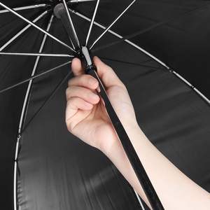 Paraguas de palo semiautomático 30 tela pongee impermeable Impresión digital completa casco protector UV paraguas recto para lluvia - Product Image 4