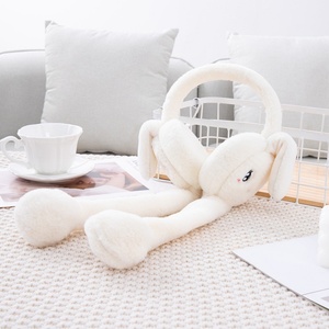 ที่ปิดหูกันหนาวเด็กน่ารัก สีสันสดใส ลายมัดย้อม สนุกสนาน ป้องกันความหนาวเย็น ที่ปิดหูรูปกระต่าย ขนปุยไล่สี หูกระต่ายขยับได้ ของขวัญ - Product Image 6
