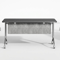 Bureau de formation mobile pliable moderne avec roulettes silencieuses, porte-gobelet, structure en acier de 32 mm d'épaisseur pour salle de classe et conférence