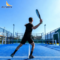 Permukaan Lapangan Padel Profesional Berkinerja Tinggi dari Baja Anti Karat Merek FLYON 20m*10m Desain Panoramic Indoor/Outdoor Tahan Air