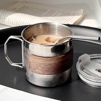 Gobelet isotherme portable en acier inoxydable pour café, tasse de camping avec couvercles et pailles