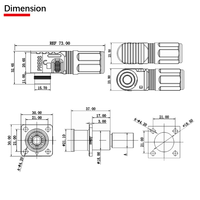 Connecteur de stockage d'énergie Jnicon IP67 120A/150A/200A, prise et fiche étanches pour batterie, montage sur panneau