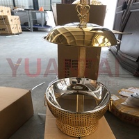 Dîner de luxe pour hôtel Plats en acier inoxydable Buffet doré Chafing dish suspendu avec couvercle