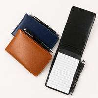 Carnet de poche rechargeable avec bloc-notes A7, emplacements pour cartes et stylo métallique en option pour les notes de terrain et les voyages