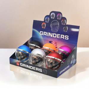 2024 New Product Cute Fashion Helmet Portable Crusher <b>Grinder</b> Herb China Wholesale Zinc Alloy Herb <b>Grinder</b> With Mix Color - Product Image 1
