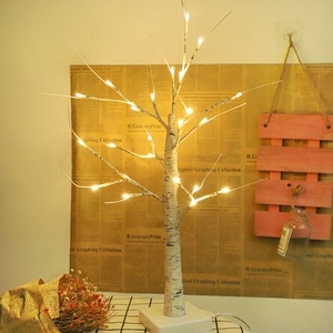 60CM Indoor Christmas Holiday Decoration White Palm Birch <strong>Tree</strong> with 24 <strong>LED</strong> <strong>Lights</strong> Battery Box USB Powered <strong>Artificial</strong> <strong>Tree</strong> <strong>Lights</strong> - Product Image 5