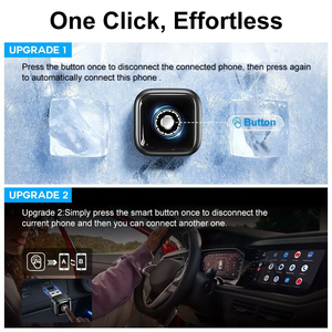 Mini Design Smart Control Knop Plug-and-Play Connect 2-in-1 CarPlay Dongle Bedraad naar Draadloos CarPlay Android Auto Adapter - Product Image 5