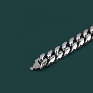 Bracelets pour hommes en acier inoxydable argenté, chaîne gourmette cubaine, pour hommes et femmes, bijoux en gros, cadeau - Product Image 4