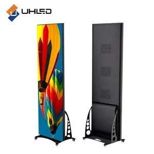 P2.5mm 640*1920 Cabinet Size Flooring Standing Led Poster Display Wifi Control Outdoor And Indoor Movable Full Color LED Poster